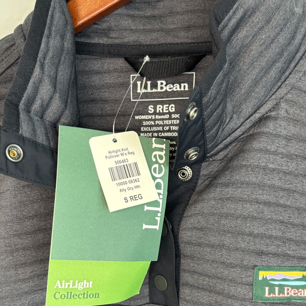 NWT L.L. Bean Alright Knit Pullover Alley Gray Women's Jacket S - Picture 8 of 14